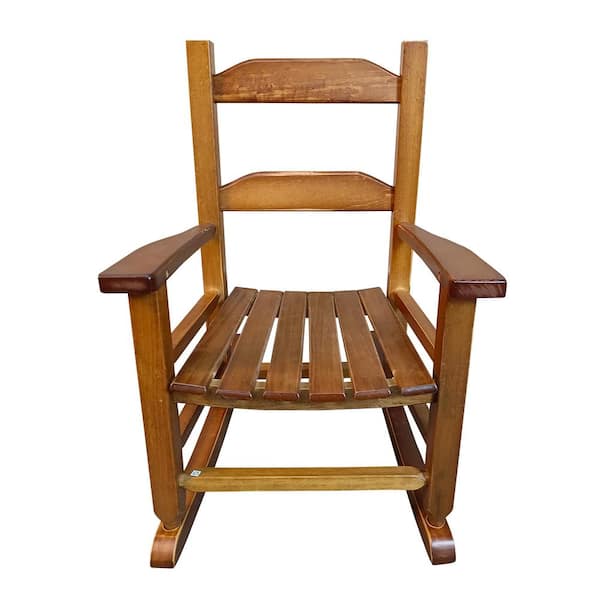 TIRAMISUBEST Brown Wood Porch Indoor and Outdoor Rocking Chair for Kids