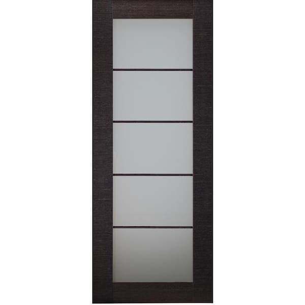 Belldinni Vita 29.75 in. x 83.25 in. No Bore Solid Composite Core 2-Lite Glass Shambor Finished Wood Composite Interior Door Slab