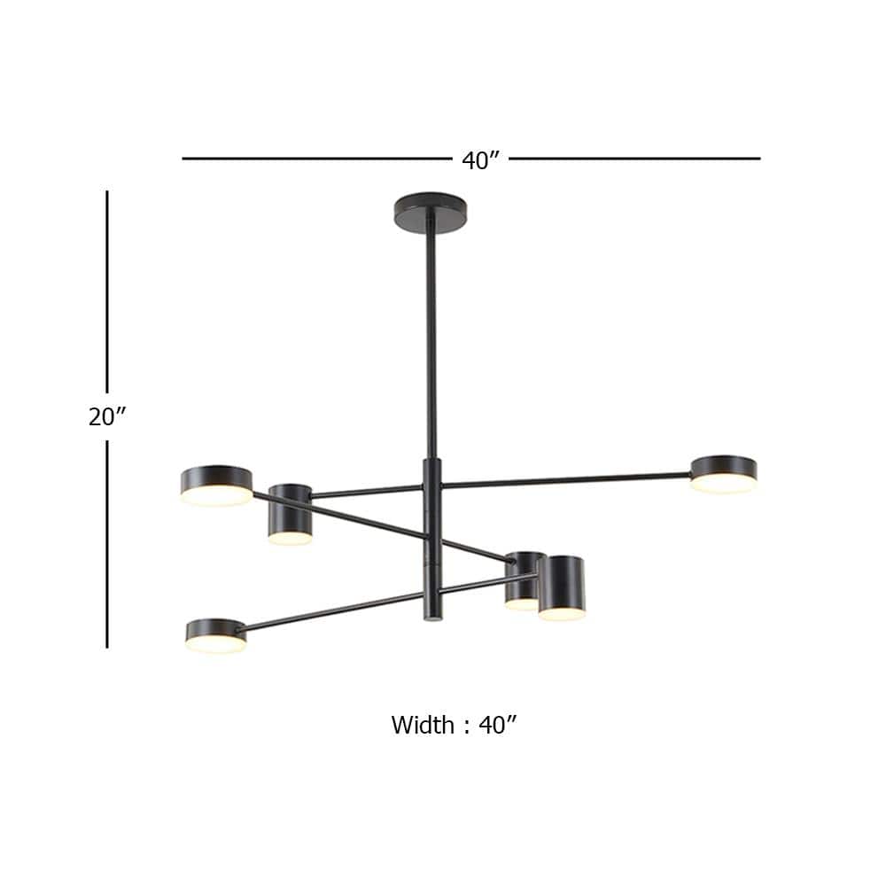 Modern Black Crystal 2-Tier Plug-in LED Chandelier, 40 in