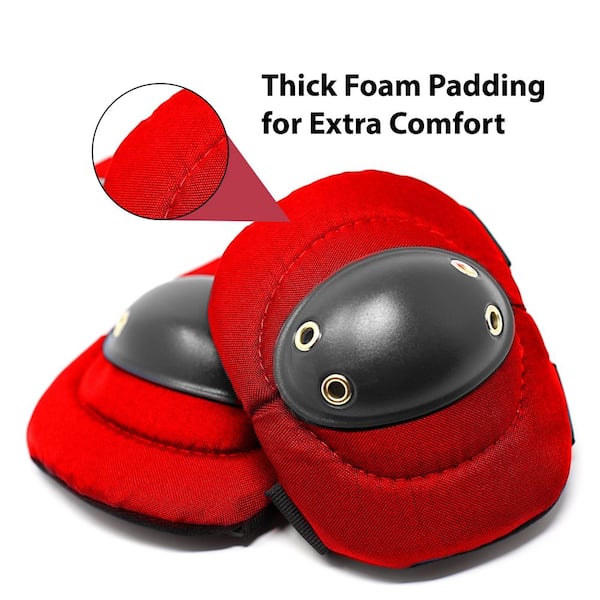 Safe Handler Red, Tough Cap Thick Foam Padding Knee Pads and Elbow Pads  Bundle, BLSH-ES-PE-EPKP-1BKR - The Home Depot