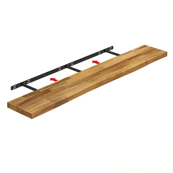 Interbuild Solid Acacia 5 Ft L X 10 In, How To Make Butcher Block Floating Shelves