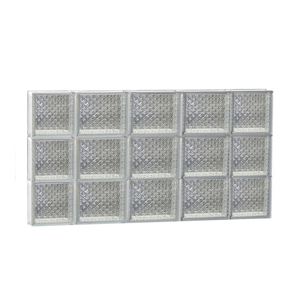 Clearly Secure 34.75 in. x 17.25 in. x 3.125 in. Frameless Diamond Pattern Non-Vented Glass Block Window