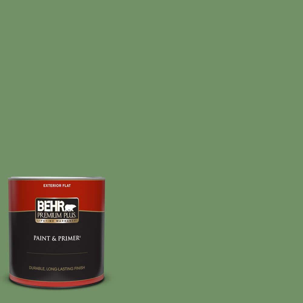 BEHR PREMIUM PLUS 1 qt. M4006A Mossed Opportunity Flat Exterior Paint