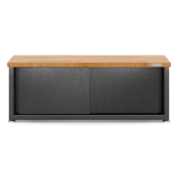 Gladiator 54 in. W x 20 in. H x 18 in. D 2-Shelf Steel Ready-To-Assemble Freestanding Cabinet Storage Shoe Bench in Granite