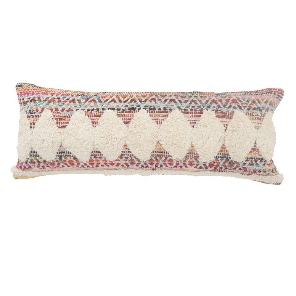 Lucia Bohemian Multi-Color / White Diamond Chevron Soft Poly-Fill 14 in. x 