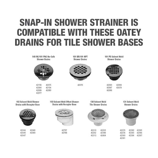 Modern Snap-In Shower Drain Strainer