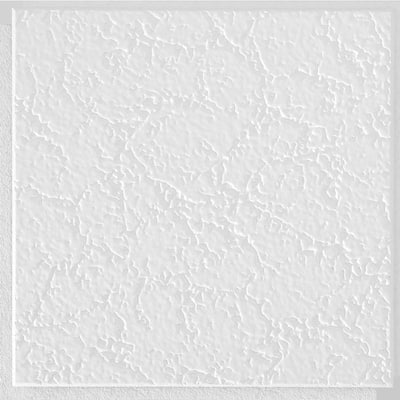 Grenoble 1 ft. x 1 ft. Clip Up or Glue Up Fiberboard Ceiling Tile in White (40 sq. ft./case)