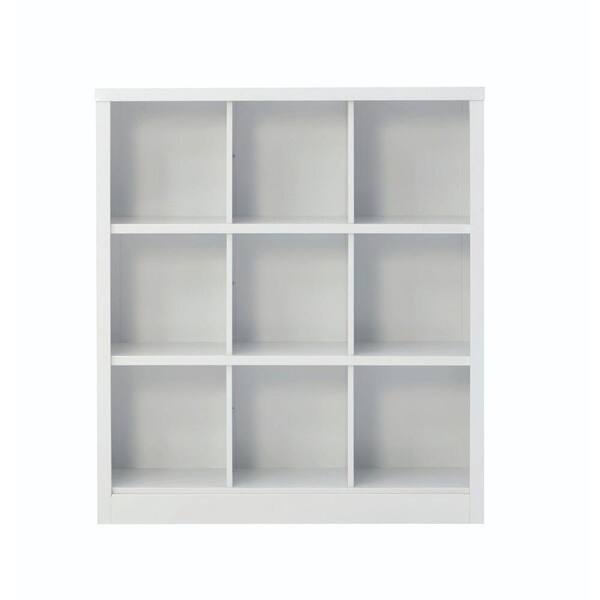 Home Decorators Collection Lachlan 40.5 in. x 46 in. White 9-Cube Storage Organizer
