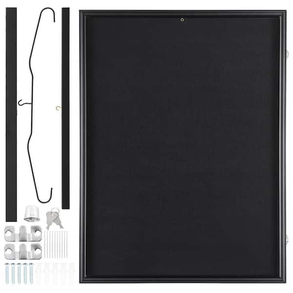 Jersey Display Frame Case, 23.3 x 31.2 x 1.5 in,Black Sport Jersey Shadow Box with UV Protection PC Glass,Picture Frame