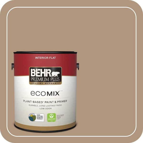 1 gal. Home Decorators Collection #HDC-WR14-3 Roasted Hazelnut Flat EcoMix Plant-Based Interior Paint & Primer