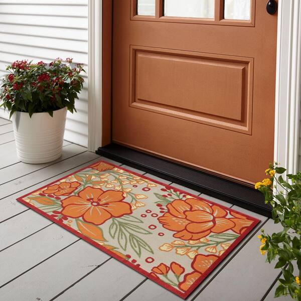 Coral Hibiscus Indoor/Outdoor Rug - 8 Ft. Round - OUT OF STOCK UNTIL  08/29/2024