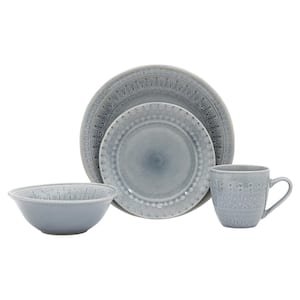 16-Piece Elegante Grey Ceramic Dinnerware Set (Service for 4 people)