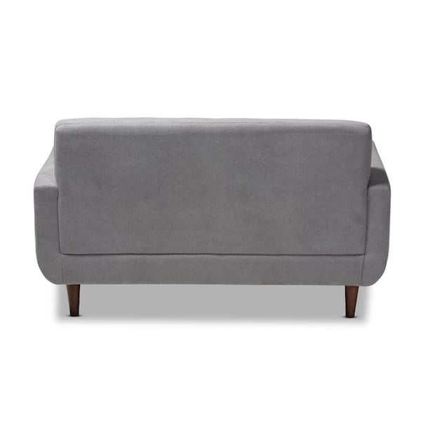 Baxton Studio Allister 55.9 in. Light Gray Polyester 2 Seater