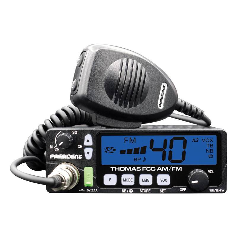 Thomas FCC 40-Channel 12-Volt/24-Volt AM/FM CB Radio