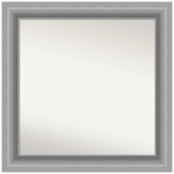 Amanti Art Peak Polished Silver 32 in. W x 32 in. H Non-Beveled Bathroom Wall Mirror in Silver