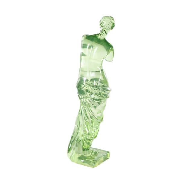 Litton Lane 6 in. x 18 in. Green Resin Tinted Woman Sculpture
