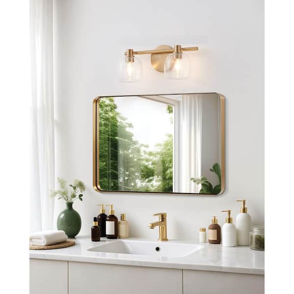 Thesis Valentina 15-in. 2-light Champagne Gold Vanity Light with
