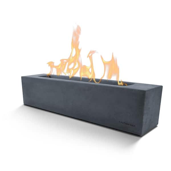 KANTE 18 in. L Concrete Rectangle Table Top Fire Pit Bowl, Portable Rubbing  Alcohol Fireplace, Denatured Alcohol, Smores Maker CT-FP-001-C91948 - The  Home Depot