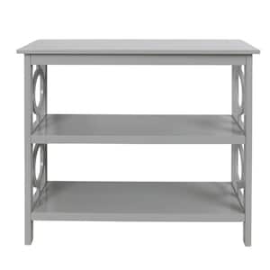 Grafton 32 in. Light Gray Wood 2-Shelf Standard Bookcase with Geo Design Sides