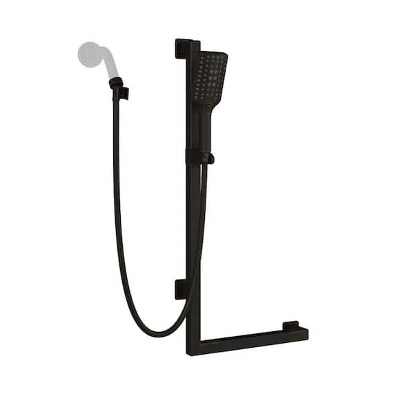 Seville Left L-Shaped Grab Bar 5-Spray Settings Wall Mount Handheld Shower Head 2.5 GPM in Oil Rubbed Bronze