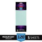 4-3/16 in. x 11-1/4 in. 120 Grit Drywall Sanding Sheets (5-Pack)