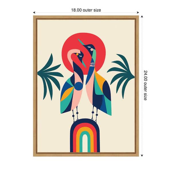 Kate and Laurel Sylvie Modern Vibrant Rainbow Geese by Rachel Lee