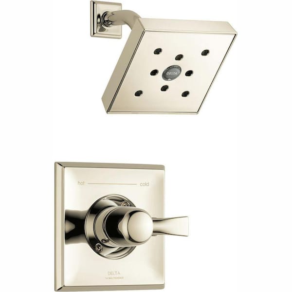 Delta Dryden 1-Handle 1-Spray Shower Faucet Trim Kit in Polished Nickel with H2Okinetic Technology (Valve Not Included)