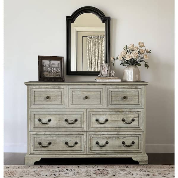 CSC DECOR INC Antique Oak 7-Drawers 47.3 in. Wide Chest of Drawers