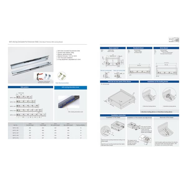 Everbilt 22 in. Full Extension Side Mount Ball Bearing Drawer Slide Set  1-Pair (2 Pieces) D80622E-ZP-W - The Home Depot