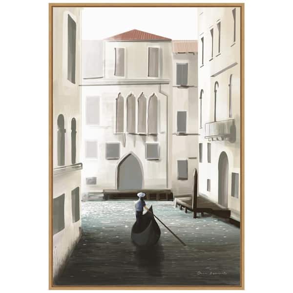 Amanti Art "Venice Moment" by Omar Escalante 1-Piece Floater Frame Canvas Transfer Travel Art Print 33 in. x 23 in.