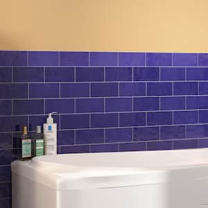 Viva Azul 3 in. x 6 in. Glossy Ceramic Wall Tile Trim