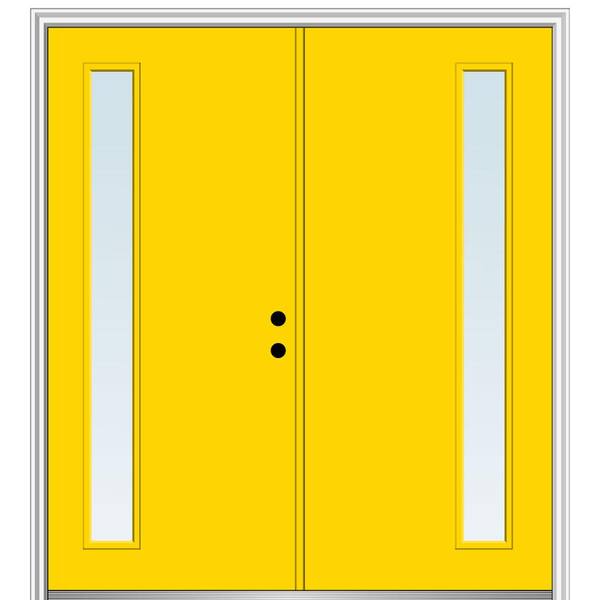 MMI Door 72 in. x 80 in. Viola Left-Hand Inswing 1-Lite Clear Low-E Painted Fiberglass Smooth Prehung Front Door