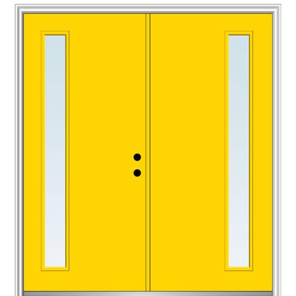 MMI Door 60 in. x 80 in. Viola Left Hand Inswing 1-Lite Clear Low-E Painted Fiberglass Smooth Prehung Front Door