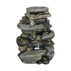 25.5 in. Stone Waterfall Fountain with LED Lights