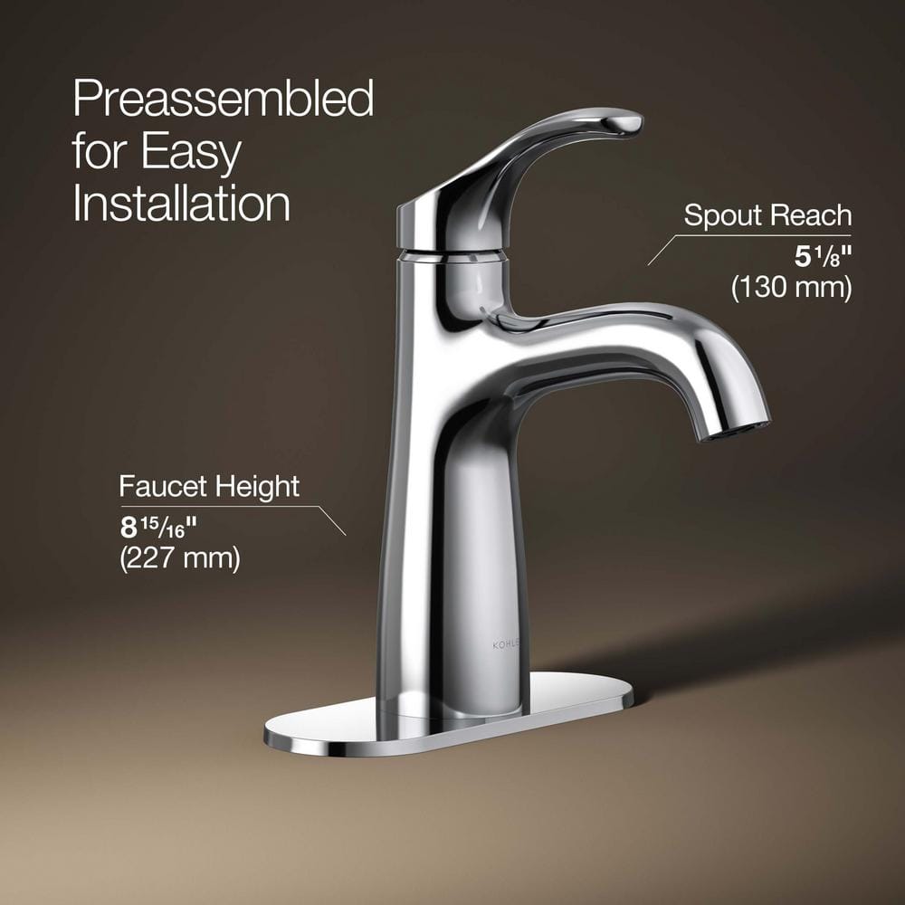 Elegant Polished Chrome Single-Handle Monoblock Bathroom Faucet