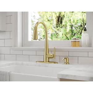 Lita Single-Handle Pull-Down Sprayer Kitchen Faucet in Brushed Gold