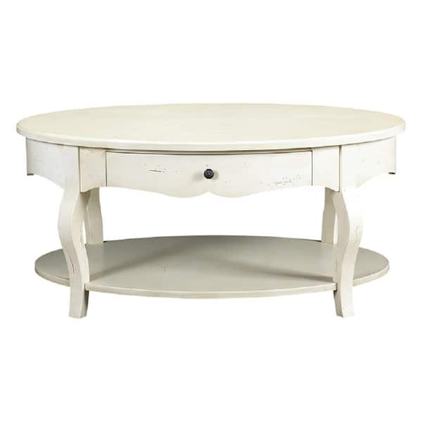 French Heritage D'orsay Parisian White Oval Coffee Table