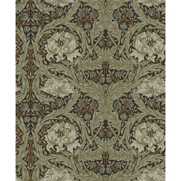 Black African Marigold Floral Wallpaper