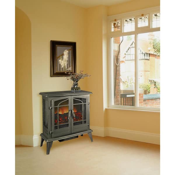 Pleasant Hearth 400 sq. ft. 25 in. Vintage Iron Panoramic Electric Stove