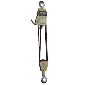 Rope Hoist Block and Tackle, 700 lbs. Pull Capacity, 4:1 Mechanical Advantage