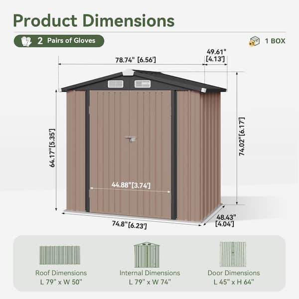 Dページ　6cg Sizzim 6 ft. W x 4 ft. D Outdoor Metal Storage Shed with Subfloor