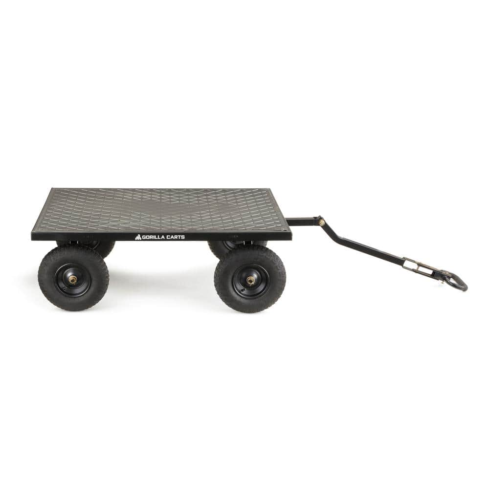 Black Heavy-Duty Steel Utility Wagon with Removable Sides