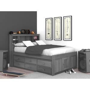 Charcoal Gray Series Full Size Platform Bed Charcoal Gray with 6-Drawers