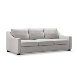 Garcelle 85 in. Wide Slope Arm Stain-Resistant Fabric Sofa in Gray