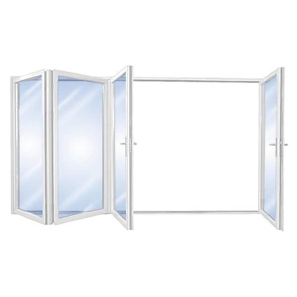 Avora Elite 120 in. x 84 in. White Right to Left Outswing Aluminum Folding Patio Door