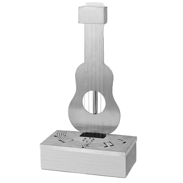 14.7 in. USB Stainless Steel Tabletop Fountain with 3-Color LED Lights Spitter