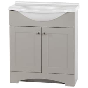 Del Mar 31 in. W x 19 in. D x 36 in. H Single Sink Freestanding Bath Vanity in Gray with White Cultured Marble Top