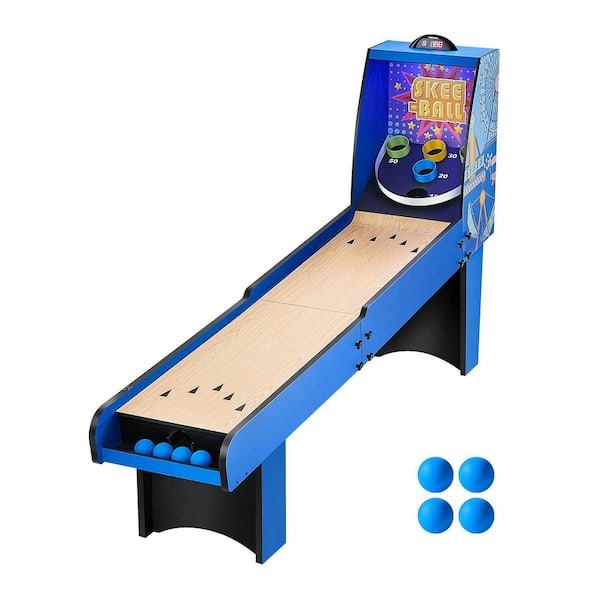 SKYSHALO 8' Roll and Score Classic Arcade Game Table, Skee Ball Arcade Machine Indoor with Electronic Scorer, Sound, Automatic