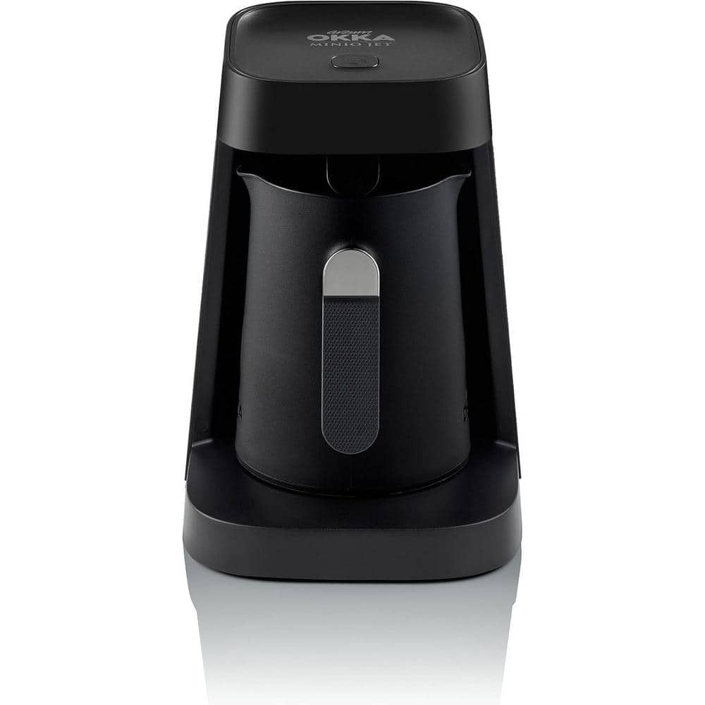 Arzum Okka Jet Black Matte Turkish Coffee Maker with Chrome Accents