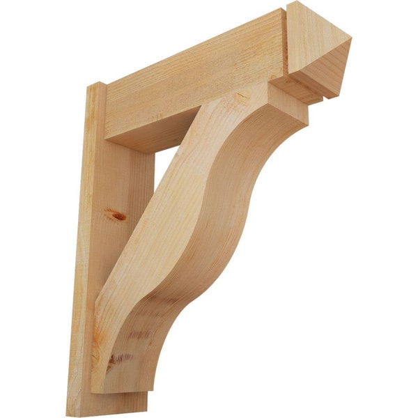 Ekena Millwork 8 in. x 32 in. x 28 in. Fuston Arts and Crafts Rough Sawn Douglas Fir Outlooker